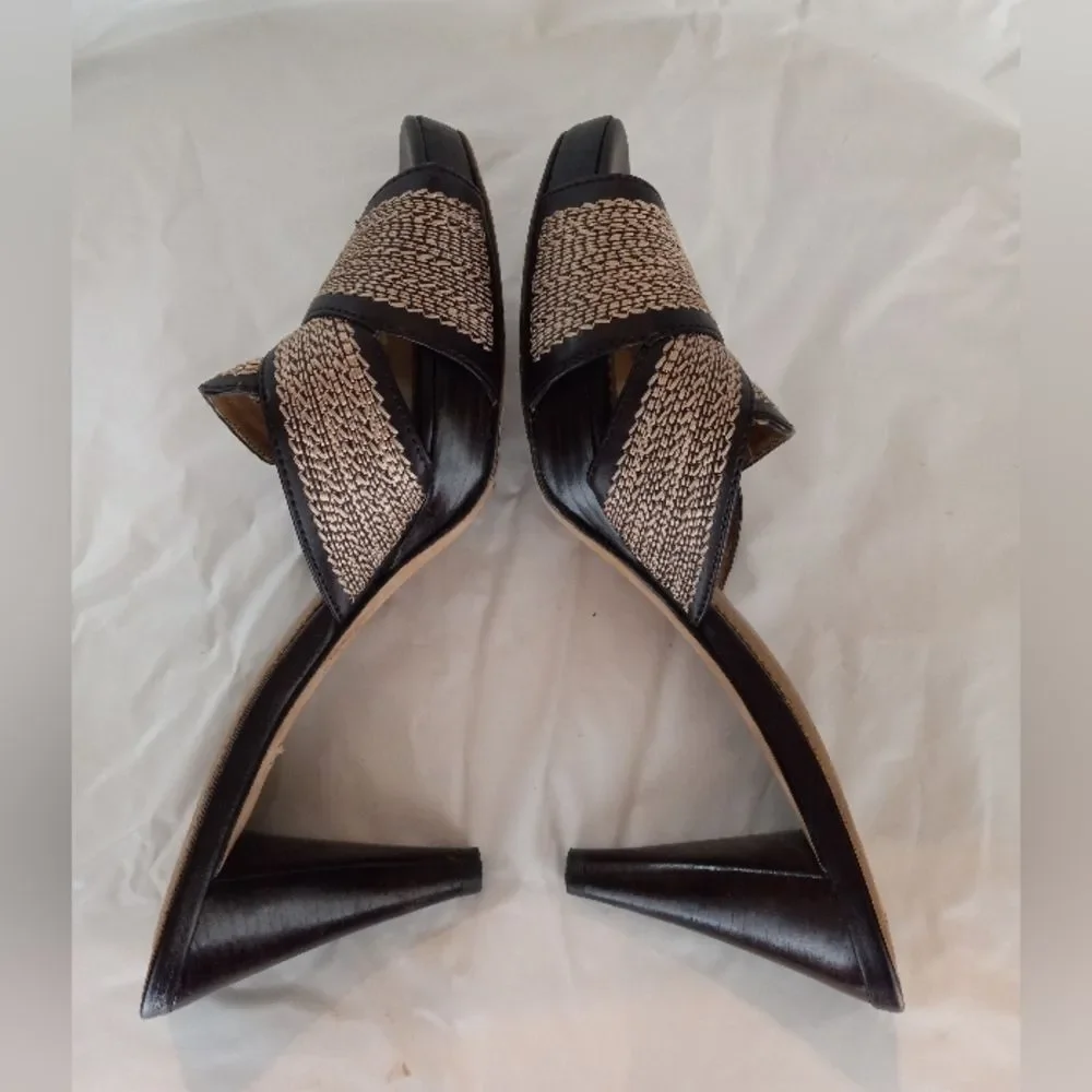 A. Marinelli Size 8M Brown Slides Synthetic Women Sandal Shoes
